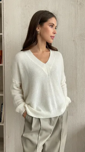 April Alpaca Sweater (White)