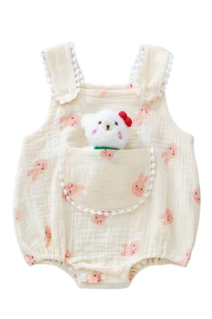 Baby Romper Playsuit with Stuffed Animal