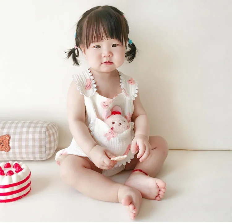 Baby Romper Playsuit with Stuffed Animal