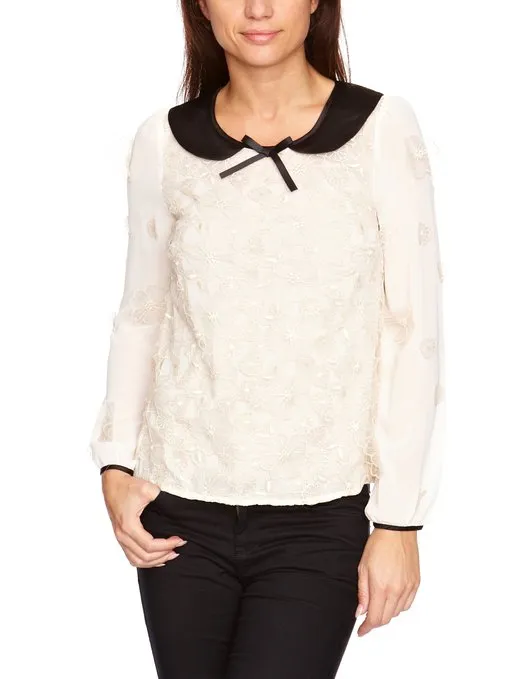 Darling Women's Safia Floral Applique Chiffon Blouse
