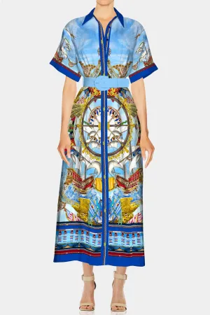 Designer Shirt Dress Midi Length