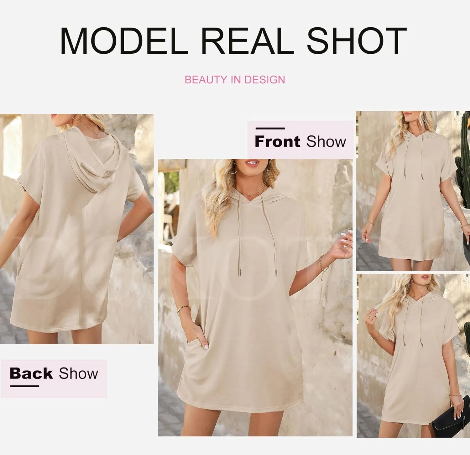 Dokotoo Womens Tops Dressy Casual Short Sleeve Oversized Tshirts Summer Hoodie Dress Tunics Tops Loose Fit Long Shirts