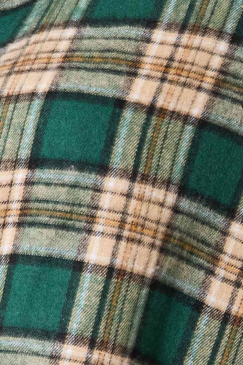 Extra Long Plaid Shirt in Green