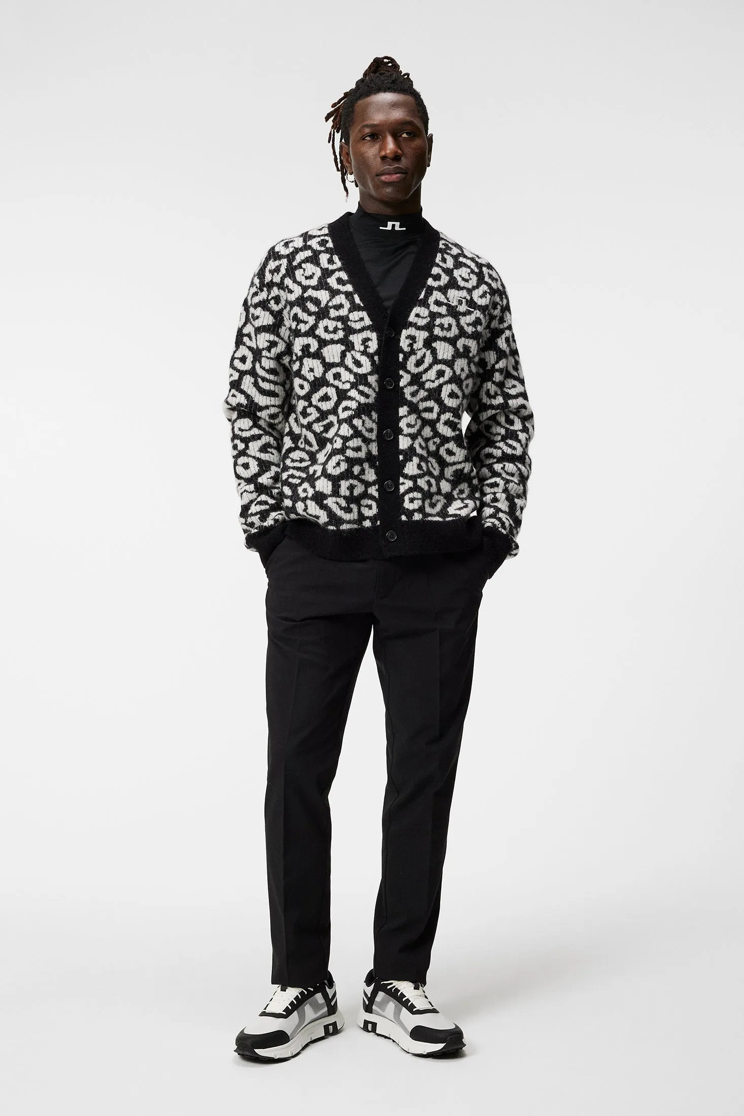 Frederic Jacquard Cardigan / BW Leopard