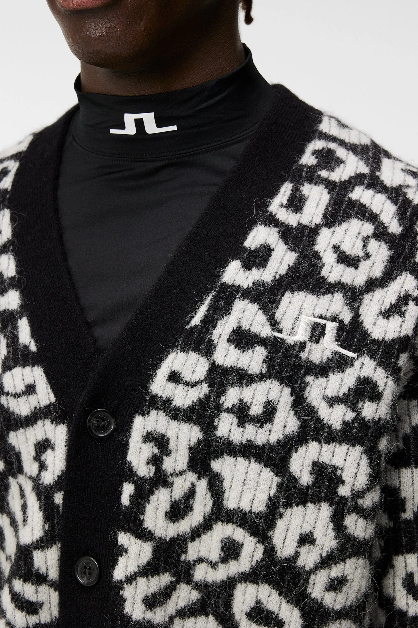 Frederic Jacquard Cardigan / BW Leopard