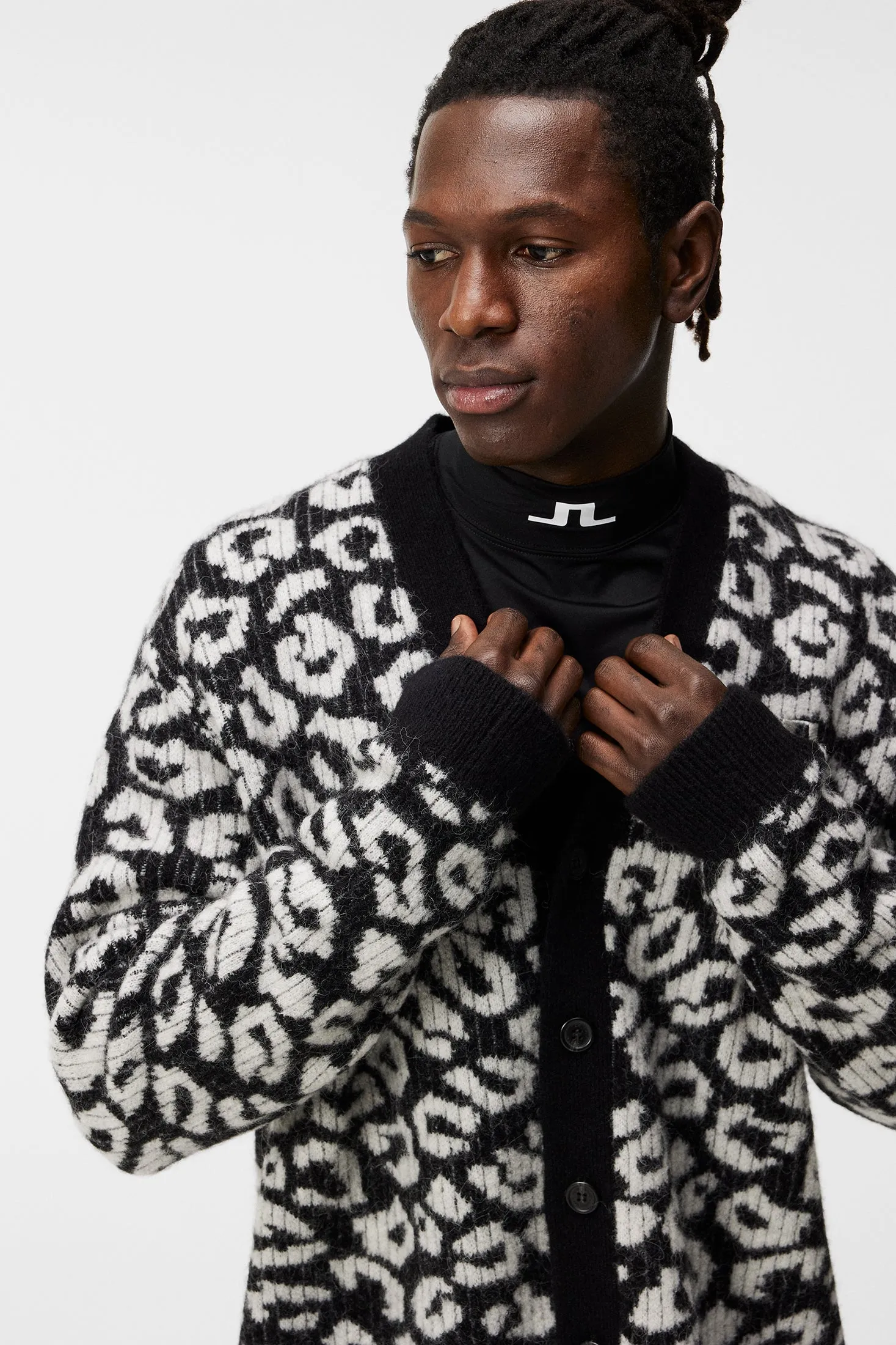 Frederic Jacquard Cardigan / BW Leopard