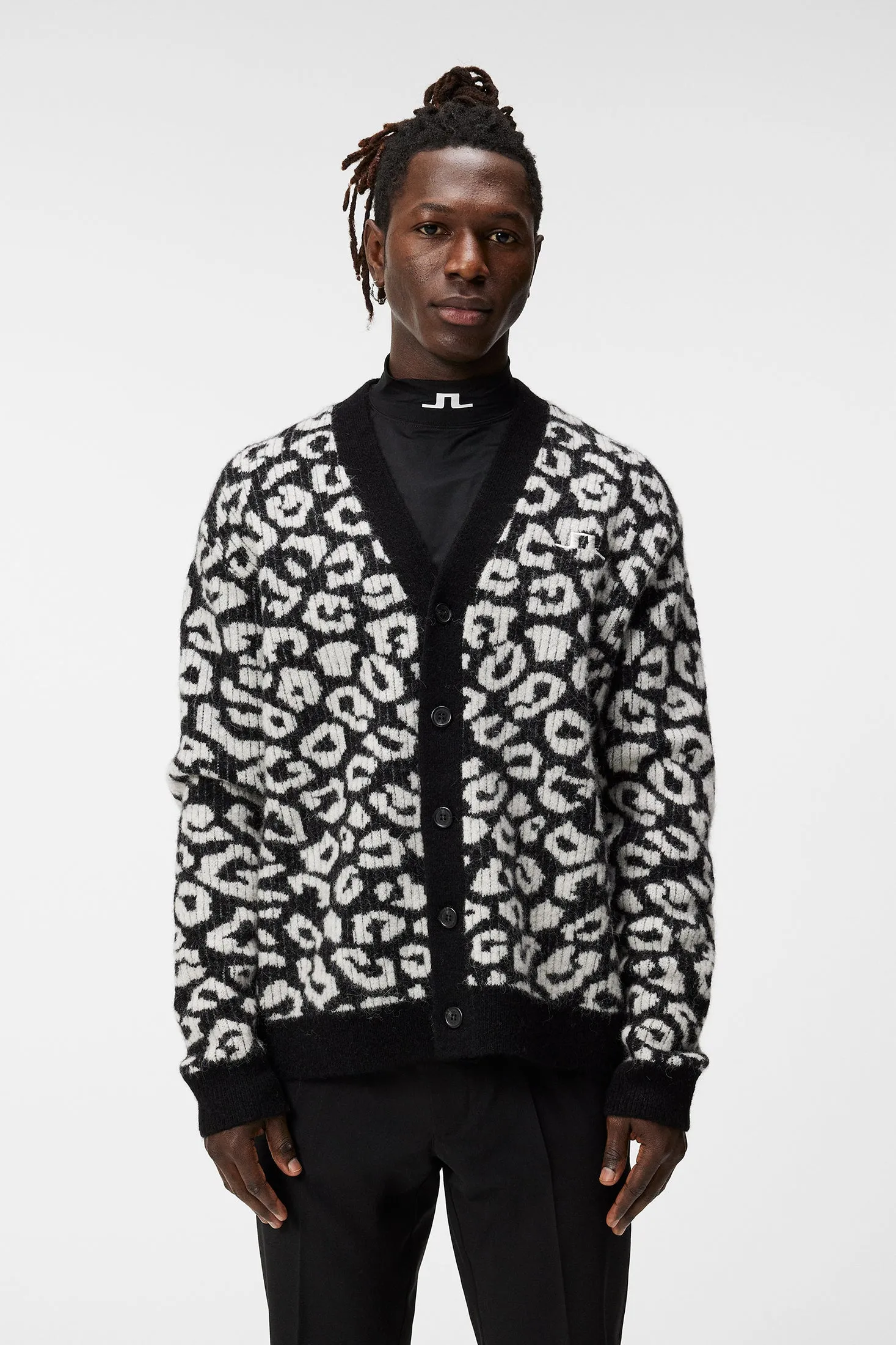 Frederic Jacquard Cardigan / BW Leopard