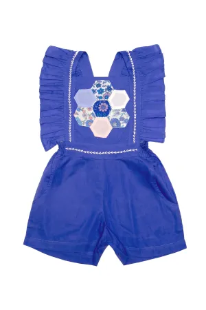 Kallisto Playsuit Sapphire w/ Patchwork & Hand Stitch