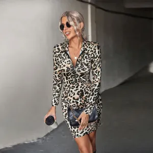 Leopard Half-Zip Mini Dress