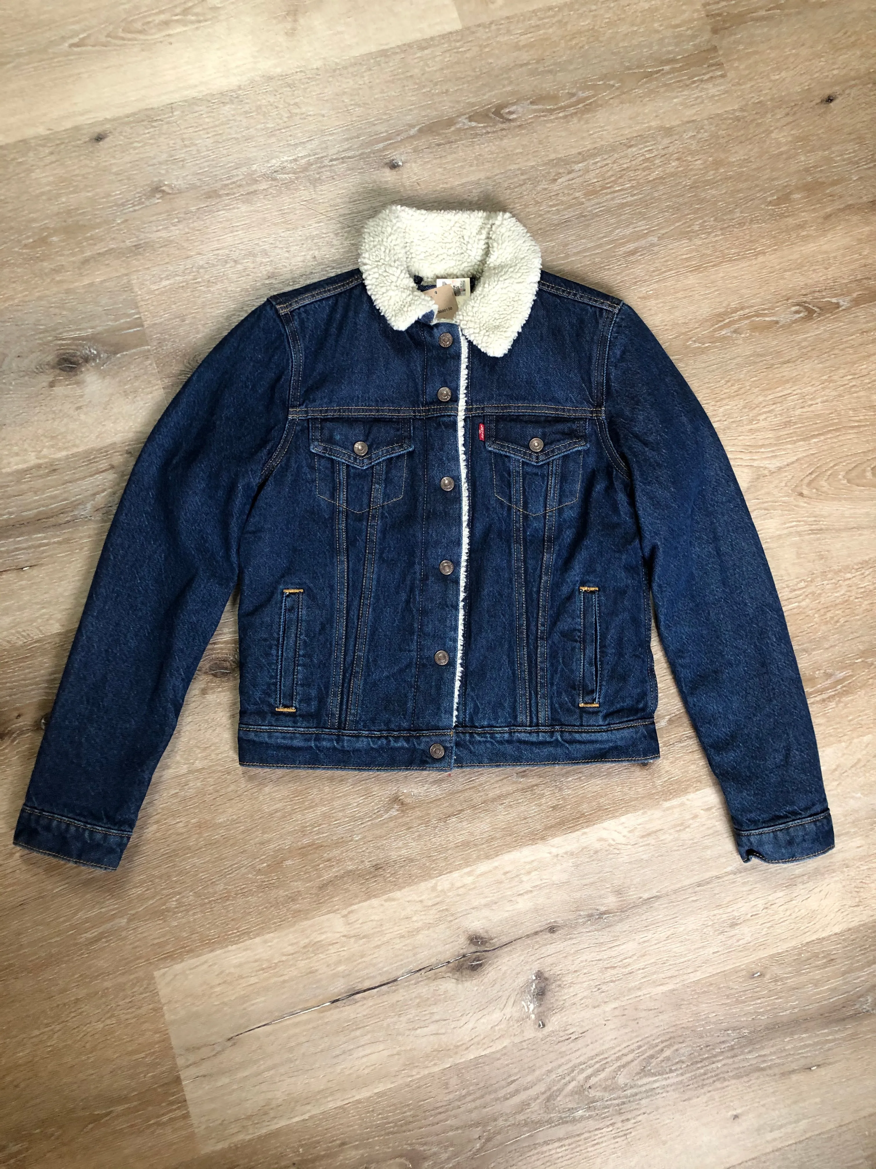 Levi’s Medium Wash Denim Sherpa Trucker Jacket, SOLD