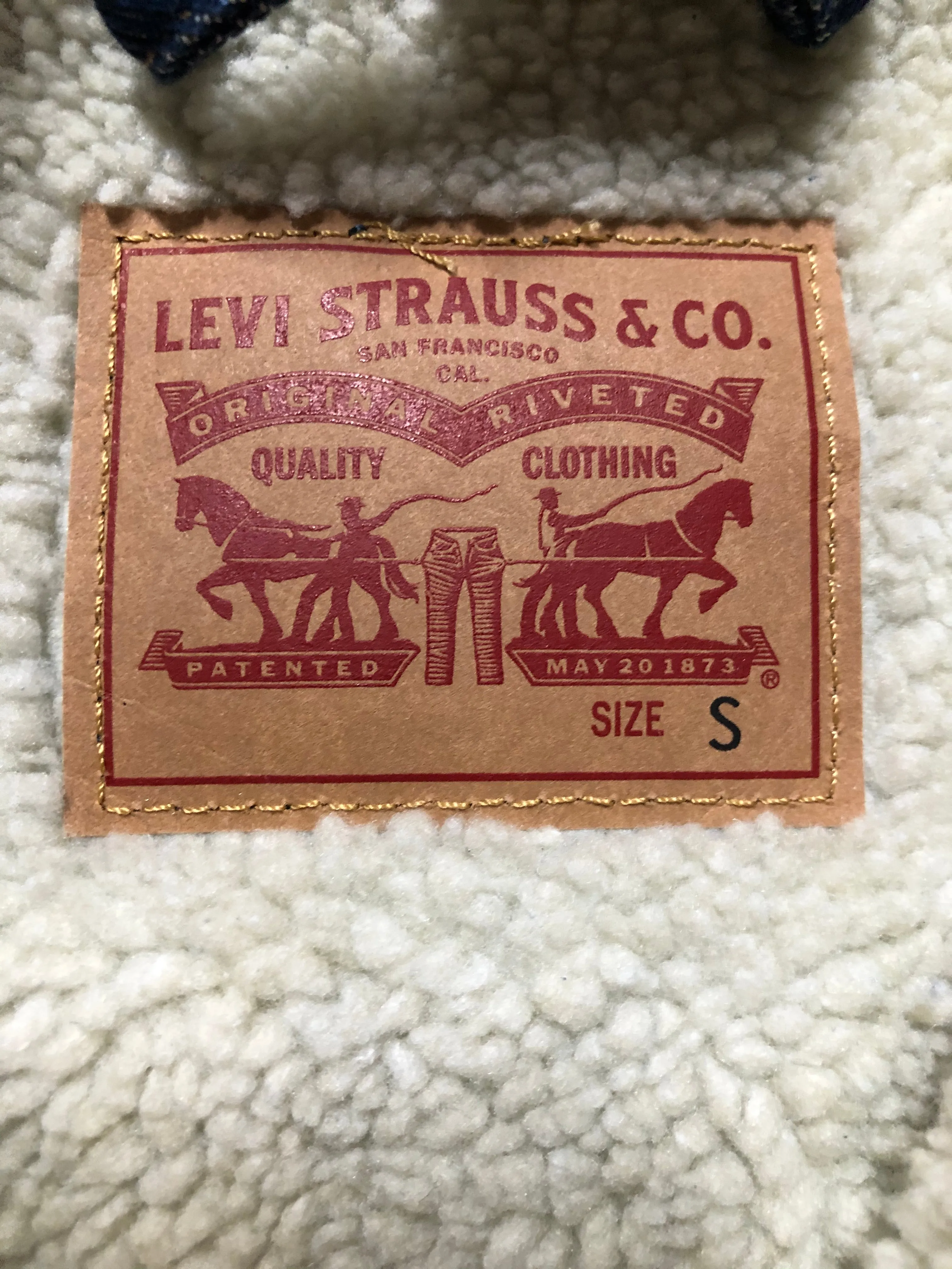 Levi’s Medium Wash Denim Sherpa Trucker Jacket, SOLD
