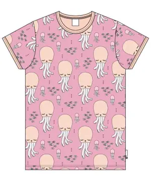 Meyadey Short Sleeved T-shirt Adult - Cute Squid (Man Fit)