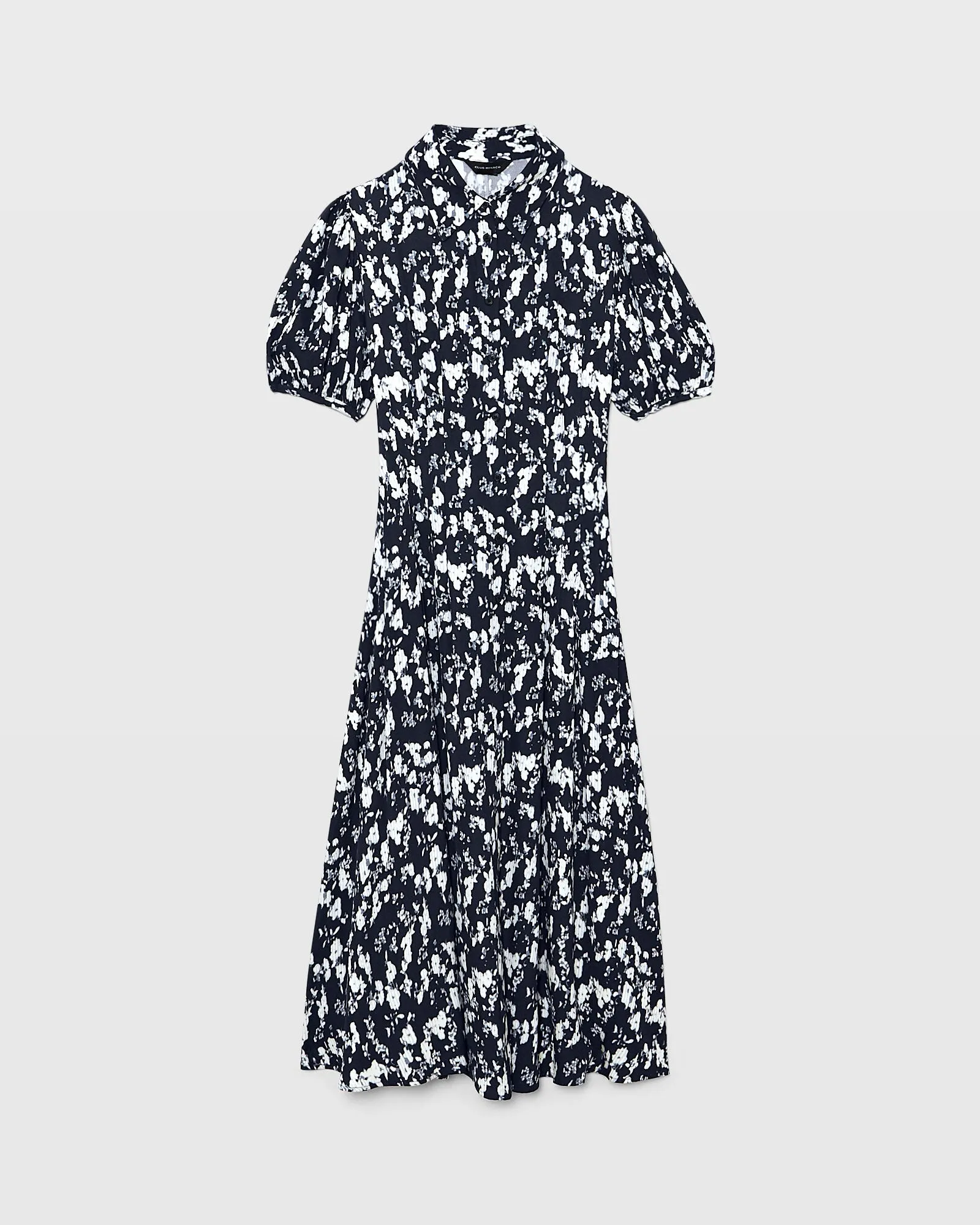 Pintuck Midi Shirt Dress