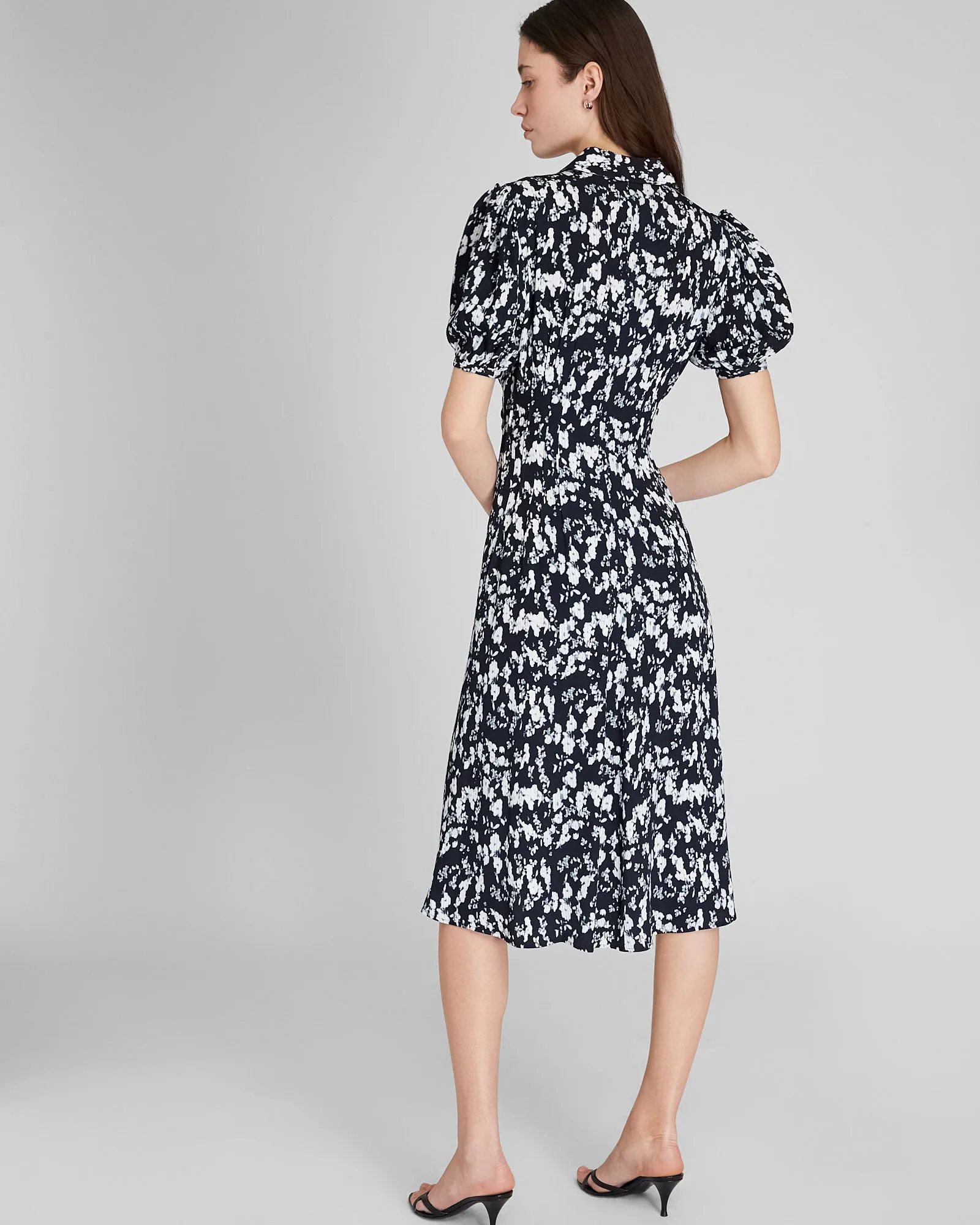 Pintuck Midi Shirt Dress