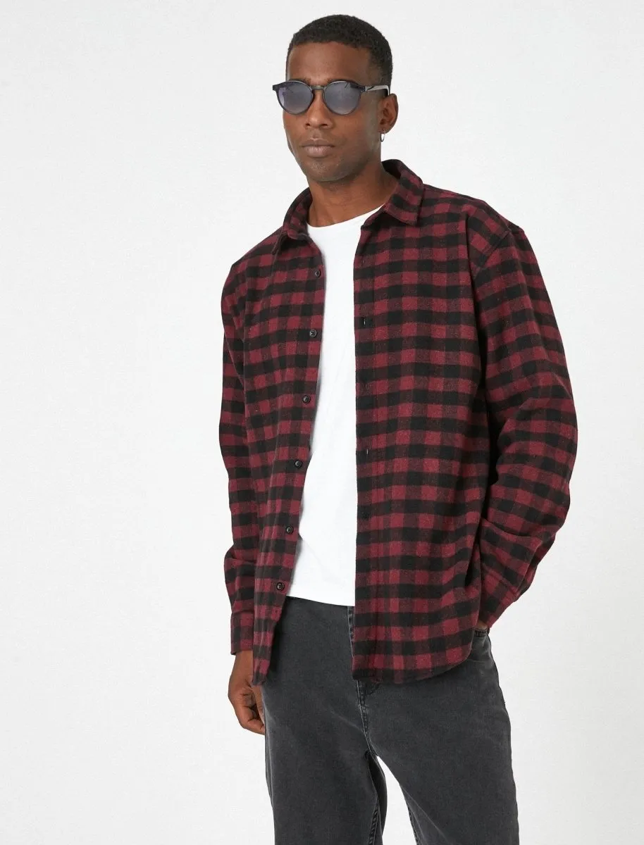 Plaid Flannel Shirt Red and Black