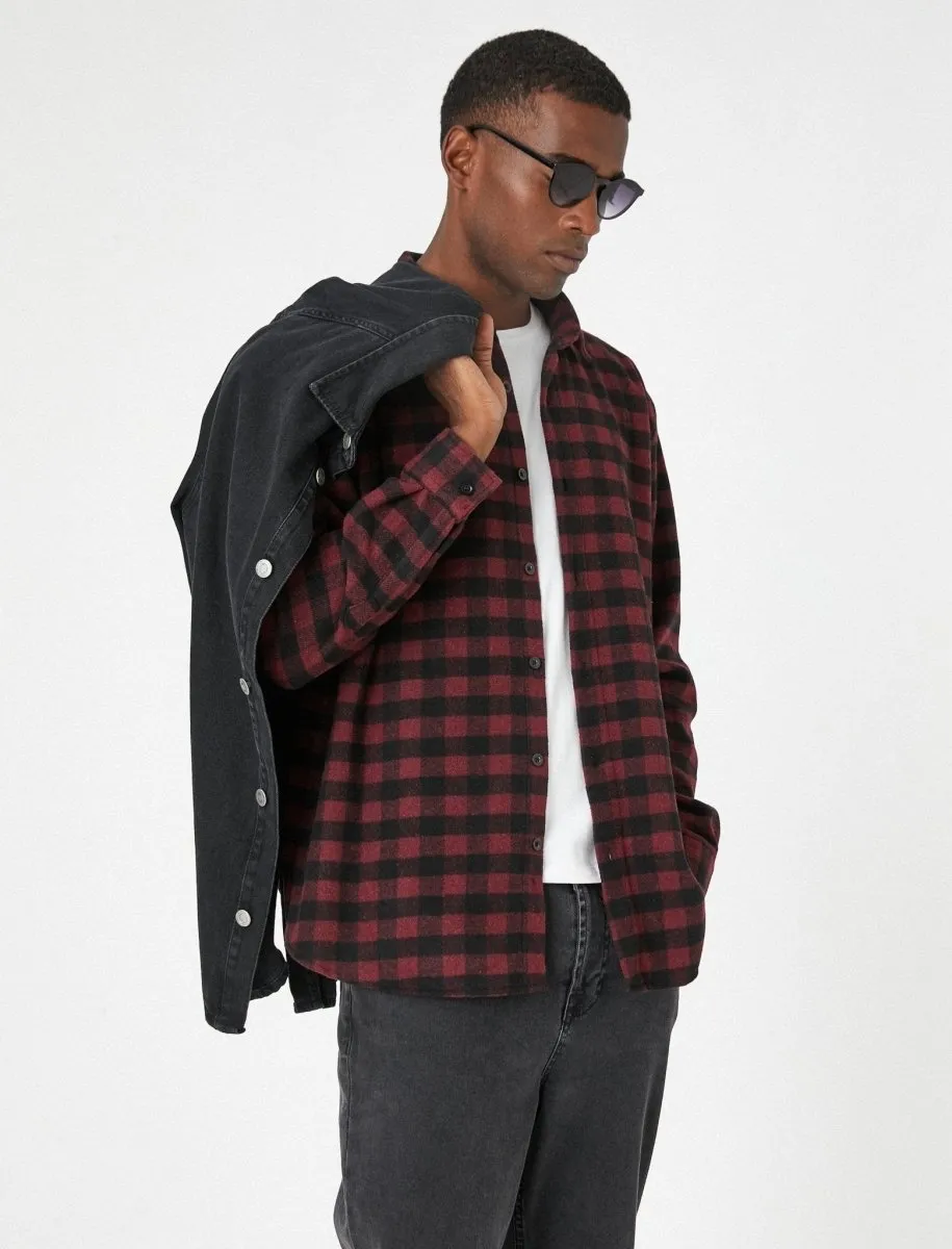 Plaid Flannel Shirt Red and Black