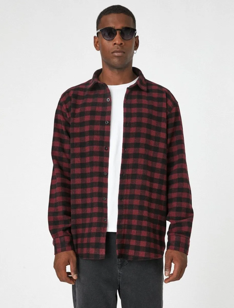 Plaid Flannel Shirt Red and Black
