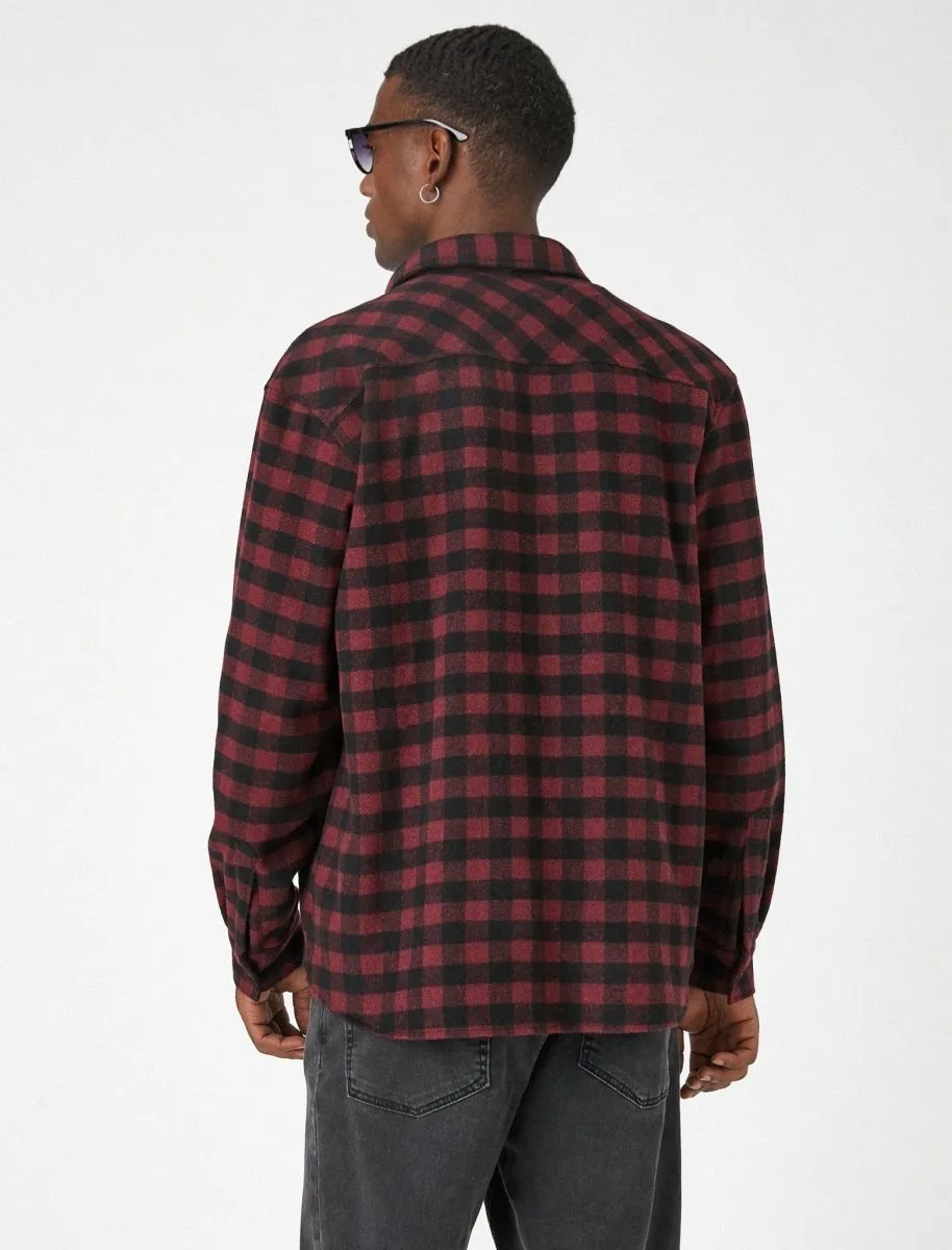 Plaid Flannel Shirt Red and Black