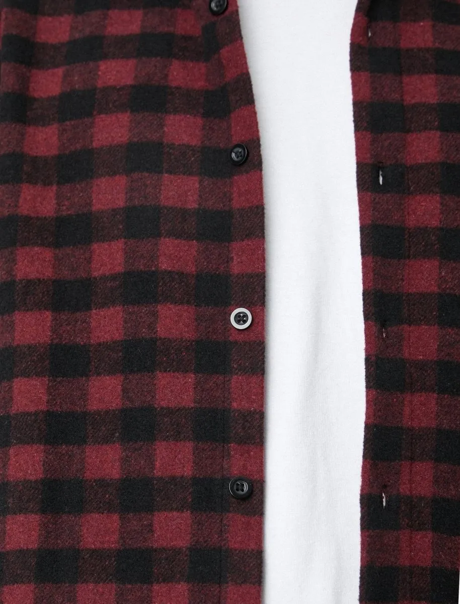 Plaid Flannel Shirt Red and Black