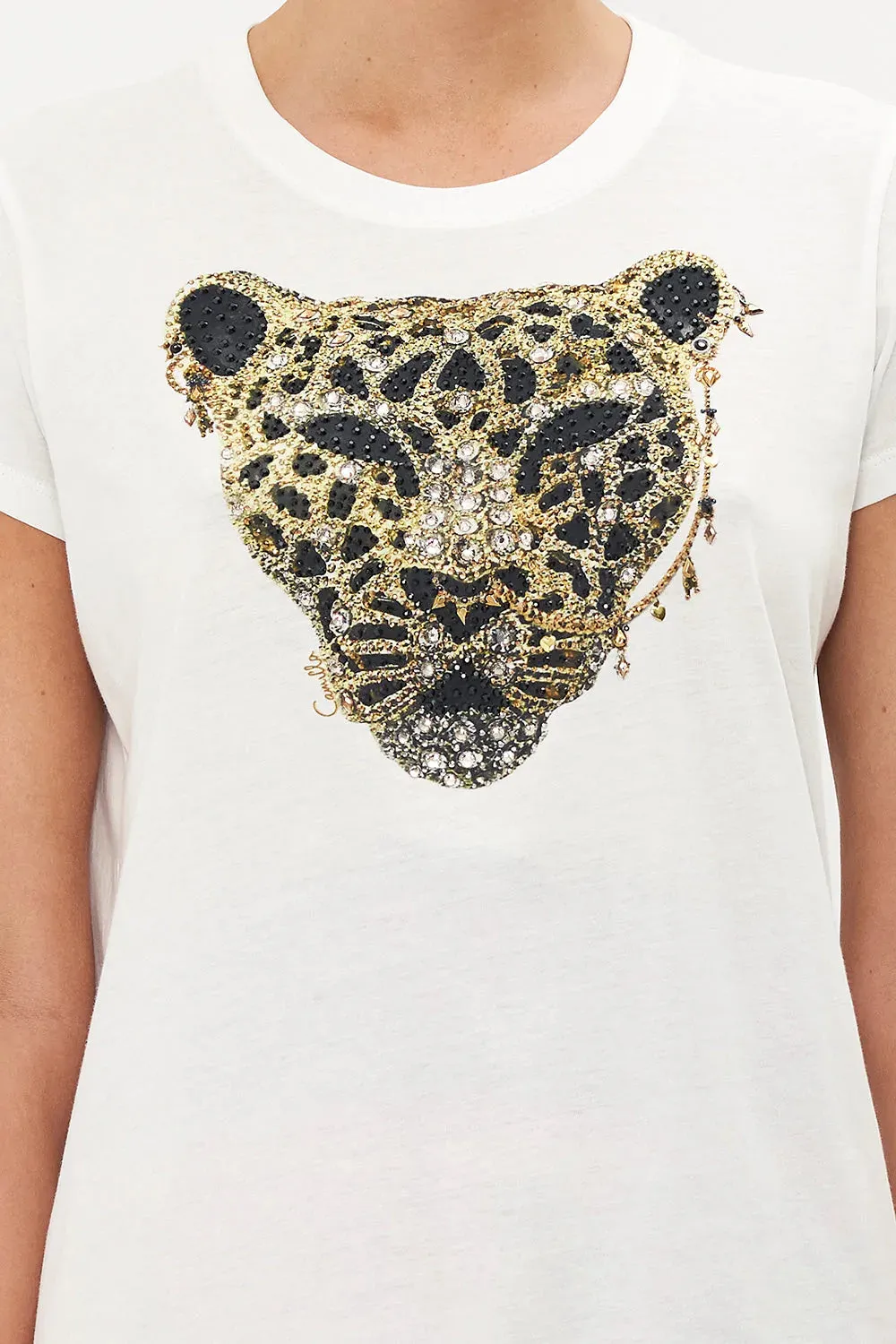 Slim Fit Round Neck T Shirt - Always Change Your Spots White