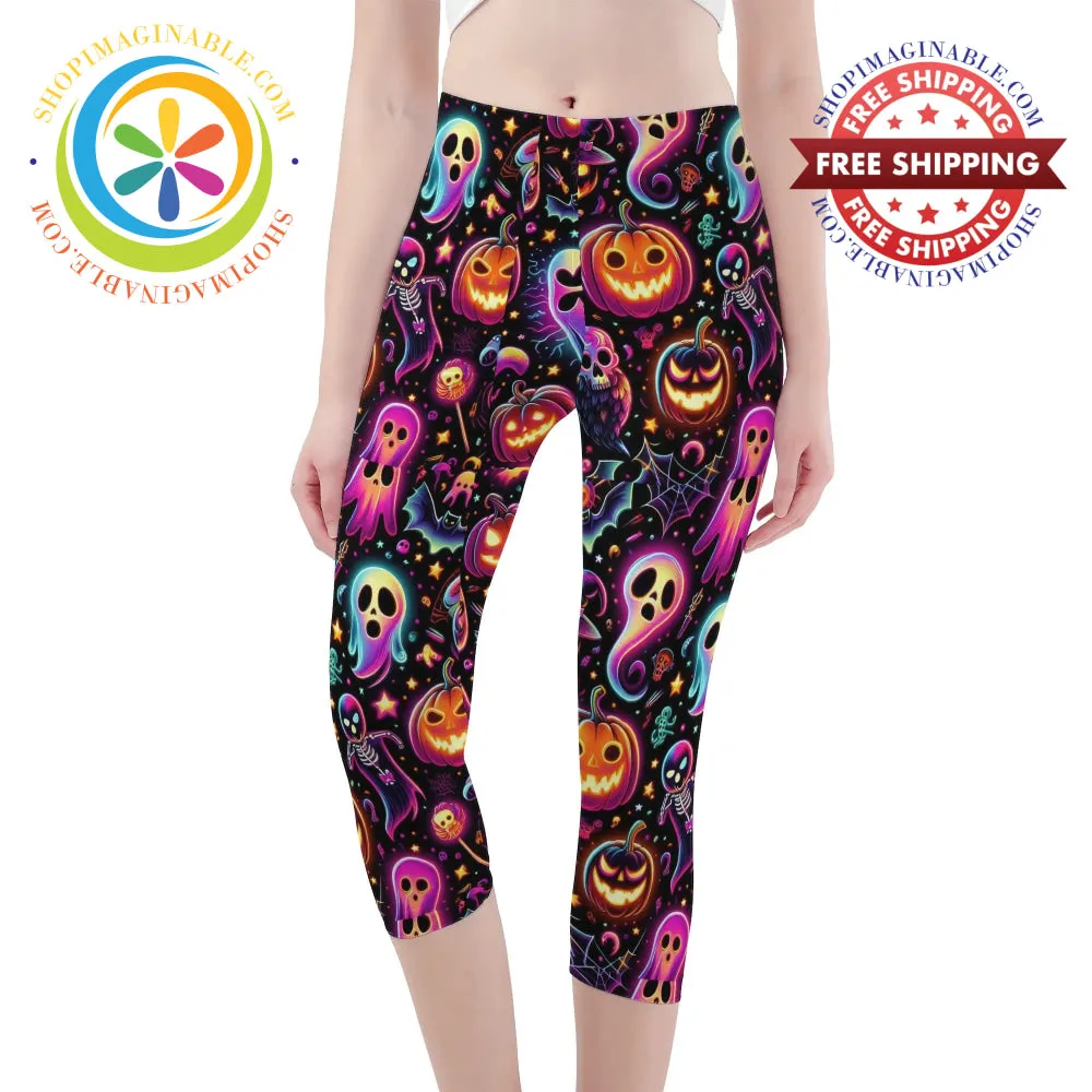 Spooky Halloween Capris Leggings Yoga Pants