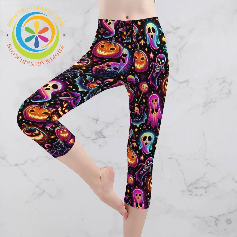 Spooky Halloween Capris Leggings Yoga Pants