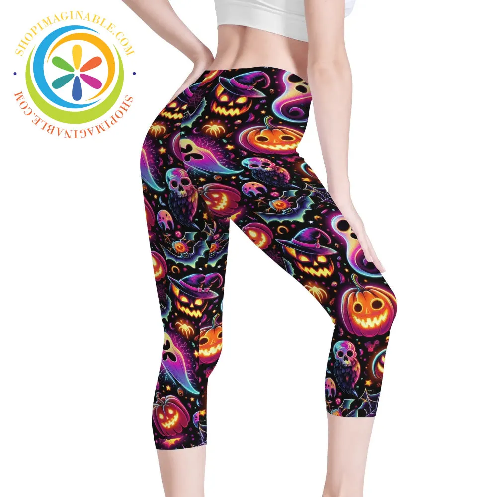 Spooky Halloween Capris Leggings Yoga Pants