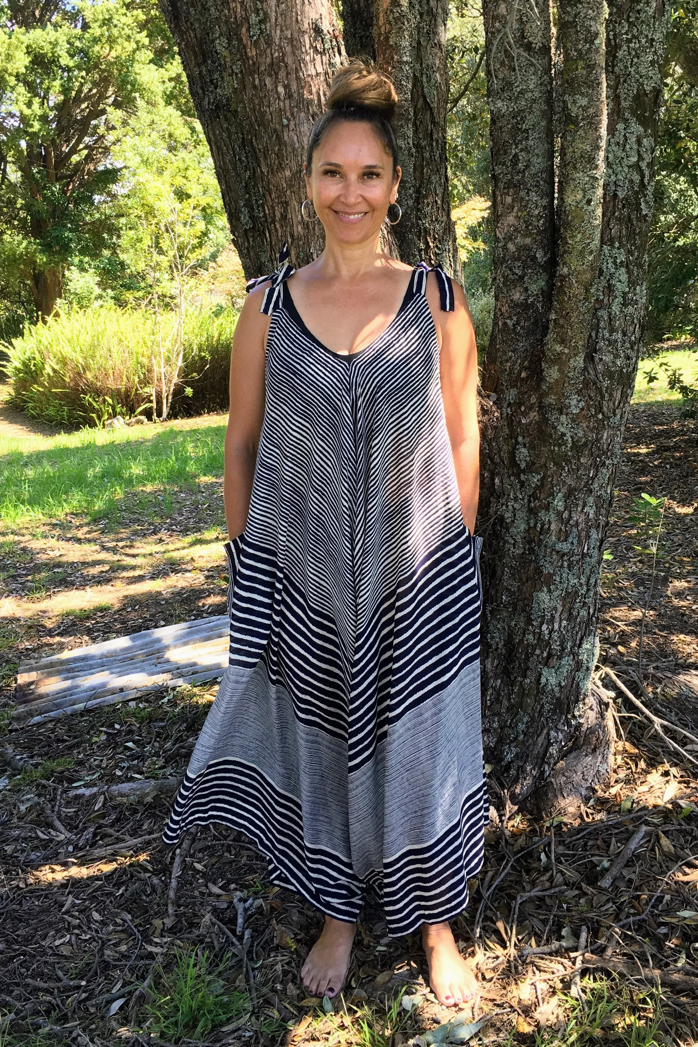 Striped Tie Up Jumpsuit