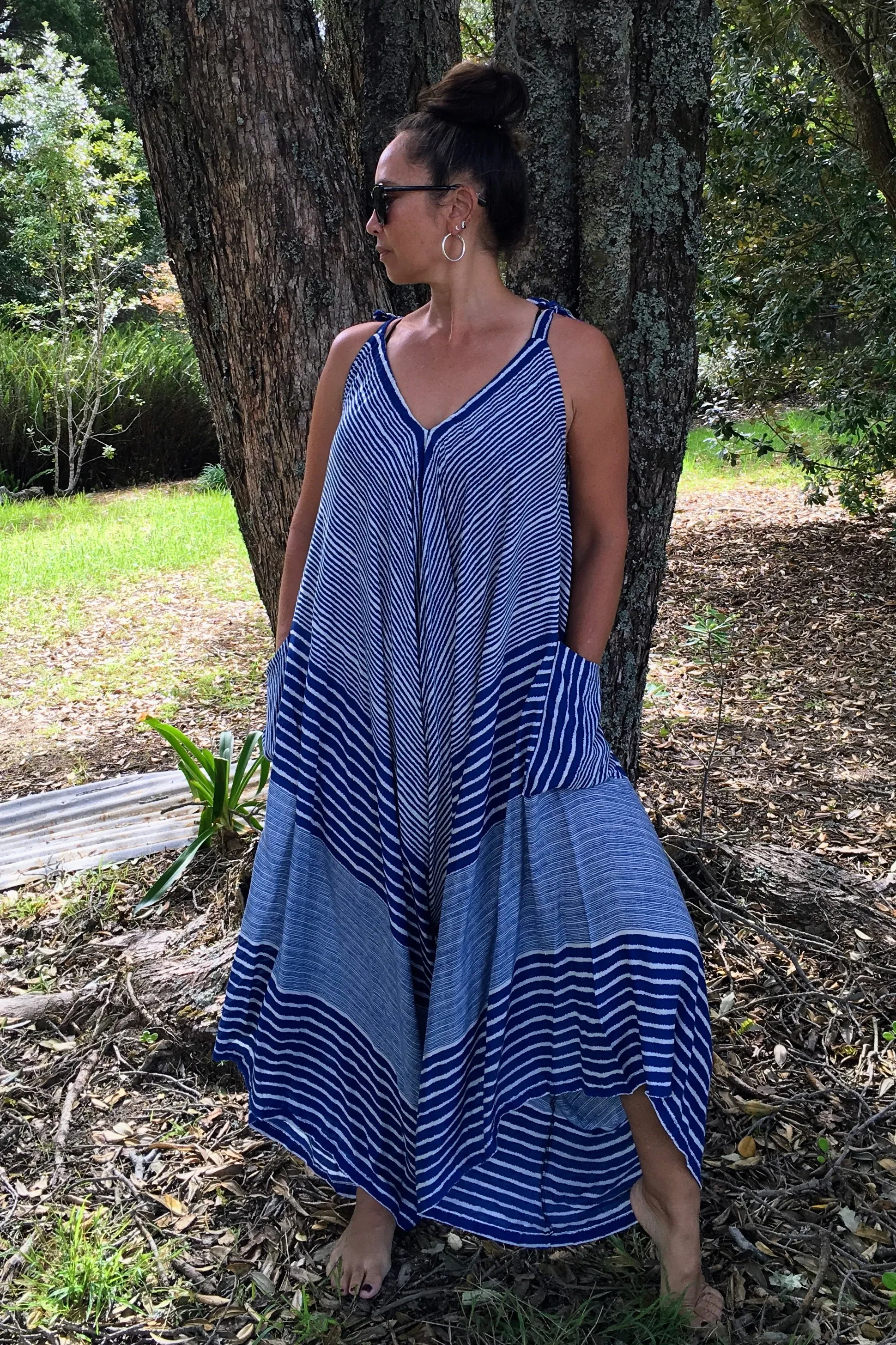Striped Tie Up Jumpsuit