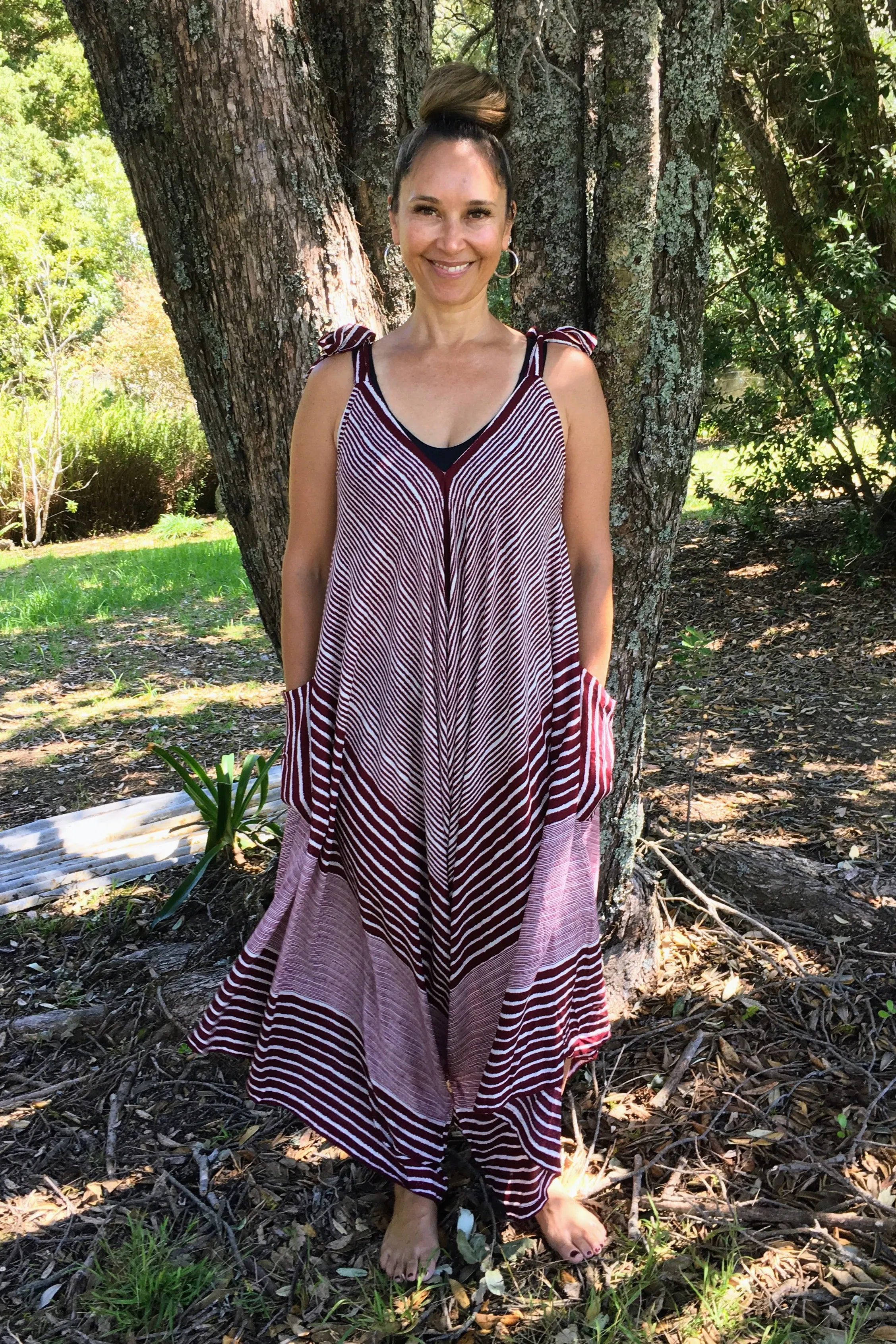 Striped Tie Up Jumpsuit
