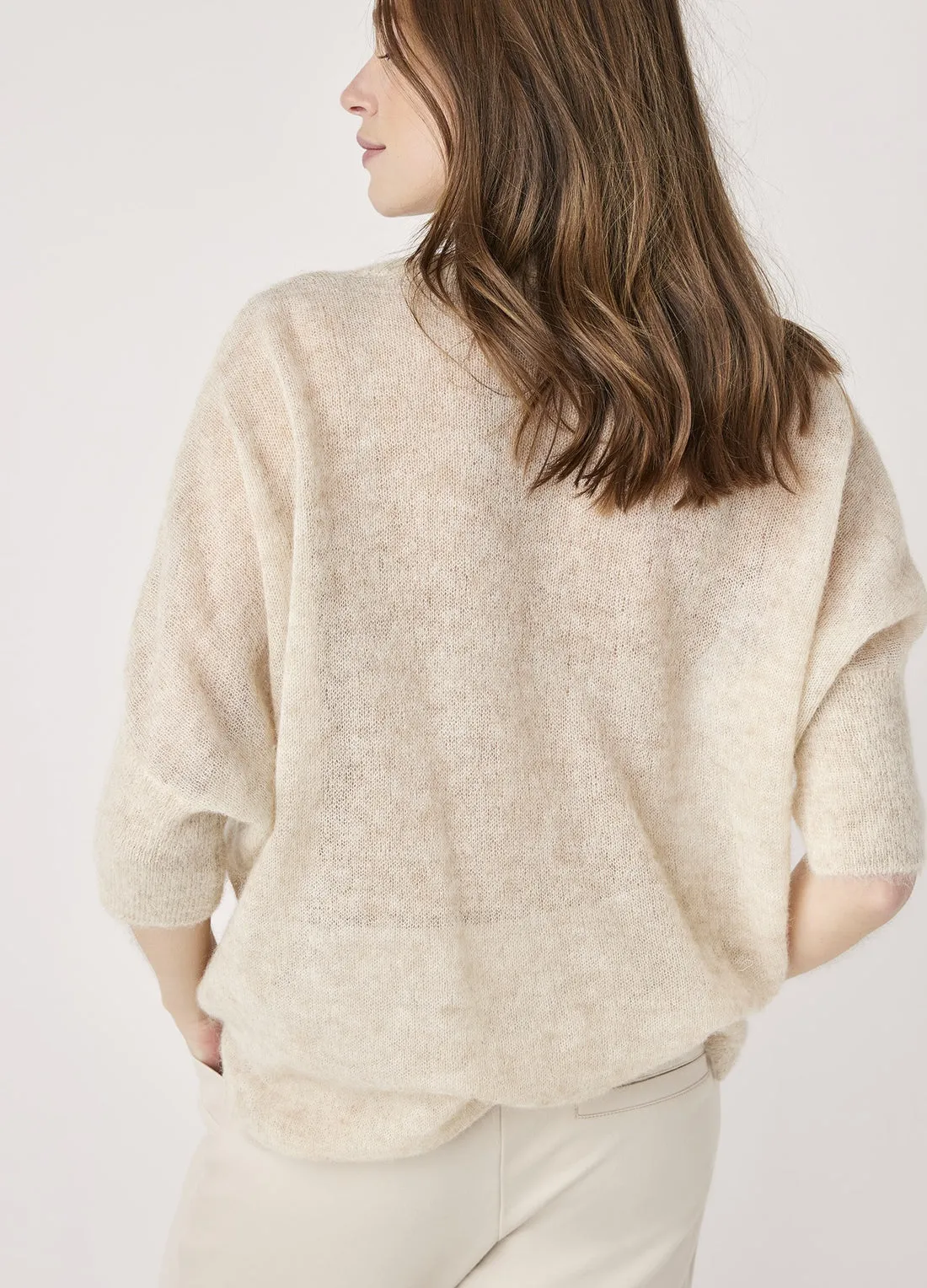 Summum Kit Beige Oversized Light Alpaca Sweater