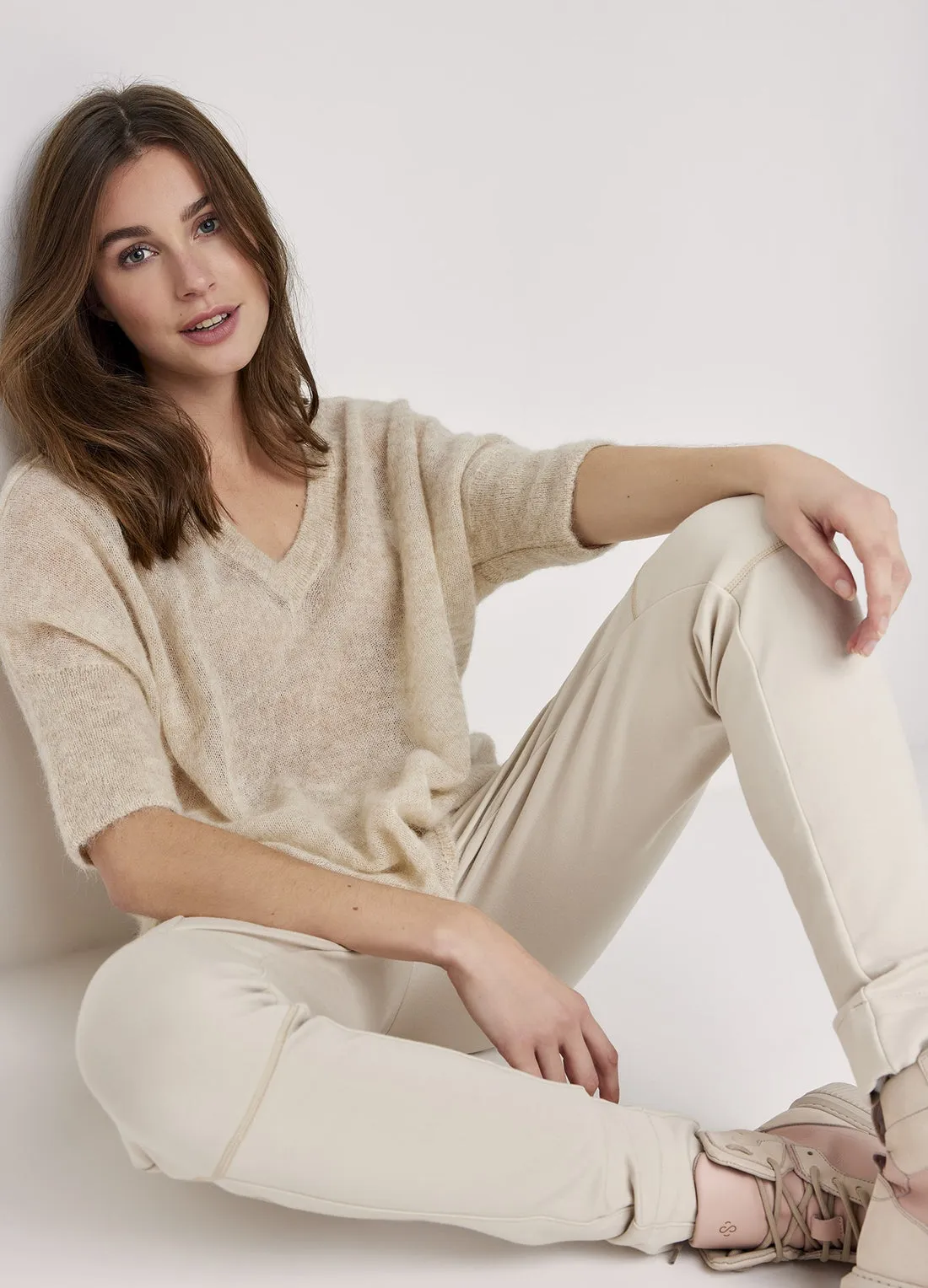 Summum Kit Beige Oversized Light Alpaca Sweater
