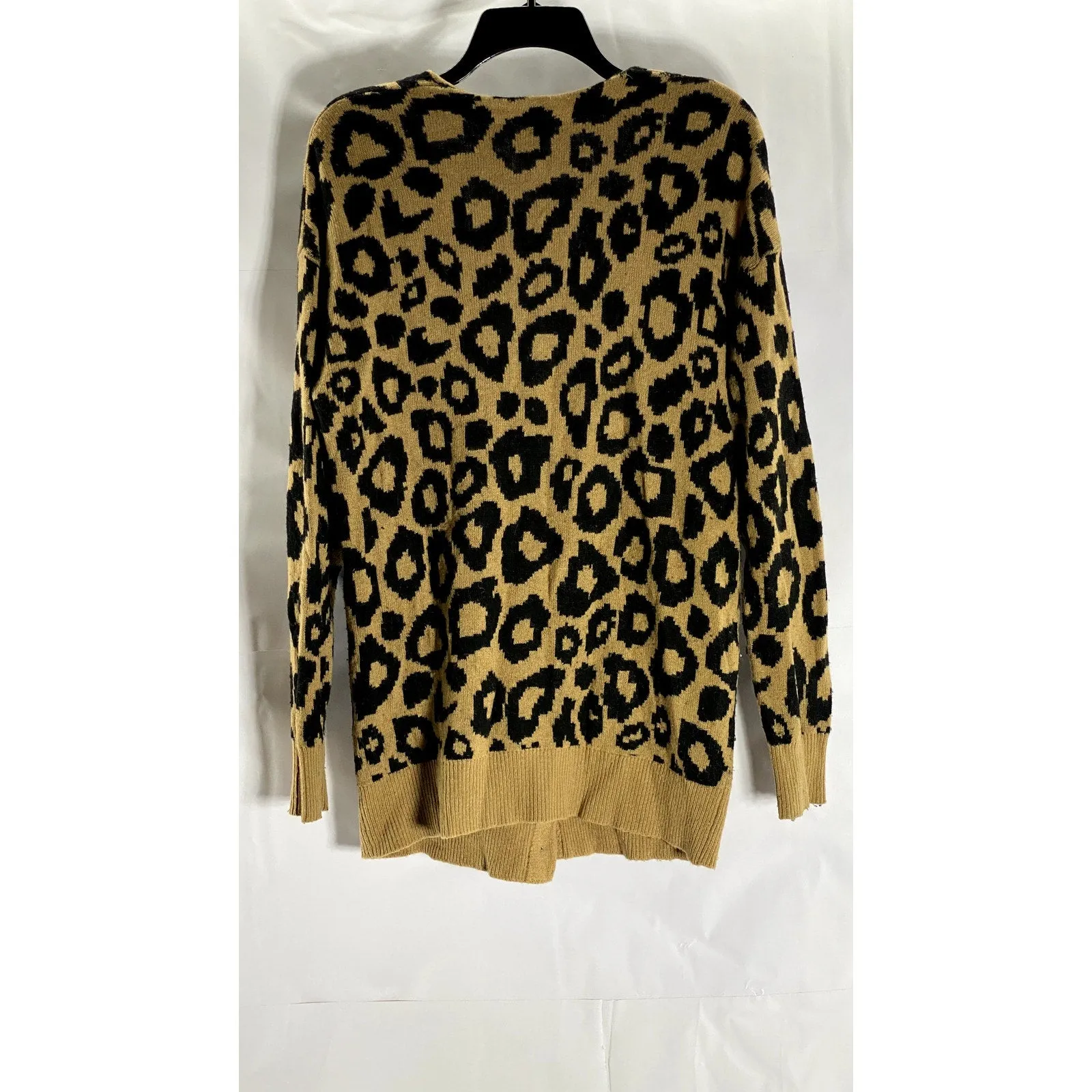 SUNDAY BEST Women's Tan/Black Animal Print Button-Up Cardigan SZ S