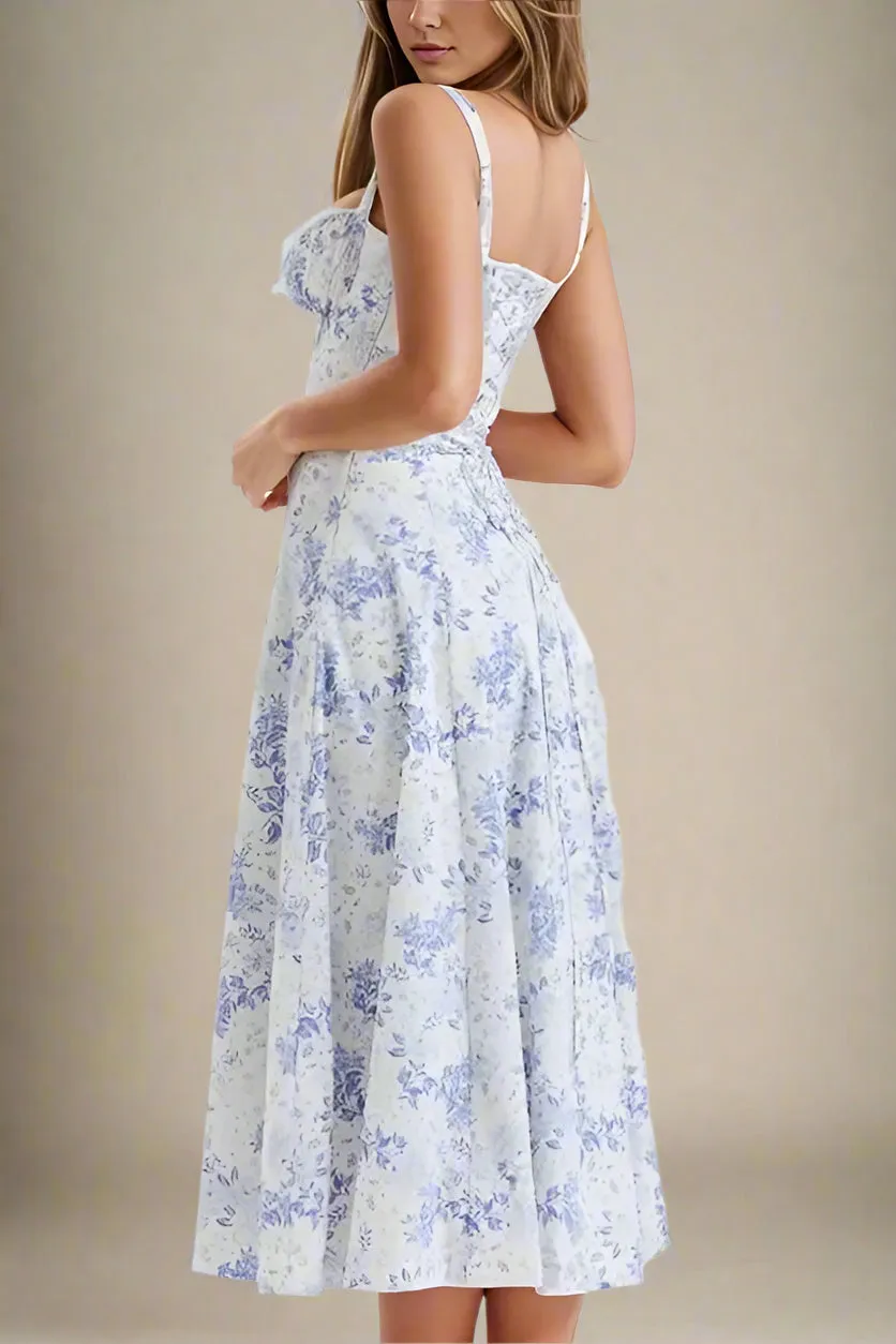 Taylor Bodycon Day Midi Dress - Azure Blue