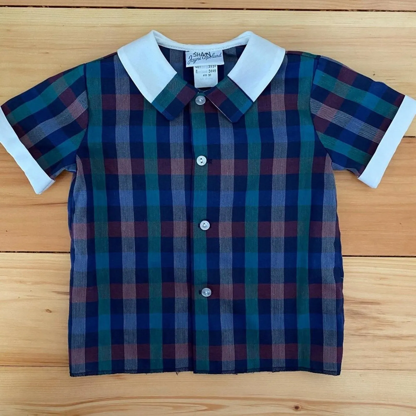 Vintage Jayne Copeland Plaid Blouse 3T