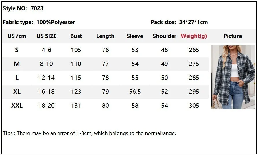 Women's Casual Fashion Hot Girl Loose Plaid Shirt